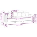 vidaXL Canapé à 3 places Noir 180 cm Tissu