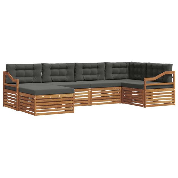 vidaXL Ensemble de canapés d'extérieur 6 Pièces Naturel et Anthracite