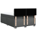 vidaXL Sommier à lattes de lit avec matelas Gris foncé 140x190cm Tissu