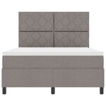 vidaXL Lit à ressorts avec tête de lit Taupe 160 x 200 cm tissu