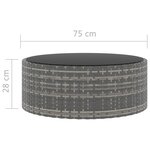 vidaXL Salon de jardin 6 Pièces avec coussins Résine tressée Gris