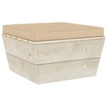 vidaXL Repose-pied palette de jardin avec coussin Épicéa imprégné