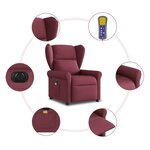 vidaXL Fauteuil de massage inclinable électrique Rouge bordeaux Tissu