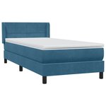 vidaXL Sommier à lattes de lit et matelas bleu foncé 80x220 cm velours