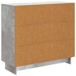 vidaXL Buffet Gris béton 89 x 34 5 x 80 cm Bois d'ingénierie