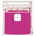vidaXL Lit superposé avec rideaux rose 90x190 cm bois pin massif