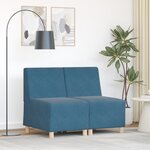 vidaXL Fauteuil 2 Pièces Bleu 55 x 74 x 82 cm Velours