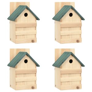 vidaXL Nichoirs 4 Pièces 23x19x33 cm Bois de sapin