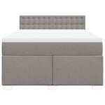 vidaXL Sommier à lattes de lit avec matelas Taupe 140x200 cm Tissu