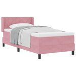 vidaXL Lit à ressorts avec matelas Rose 200 x 100 cm Polyester