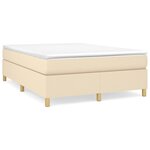 vidaXL Sommier à lattes de lit avec matelas Crème 140x190 cm Tissu