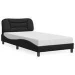 vidaXL Cadre de lit avec LED sans matelas Hvar noir 100x200 cm