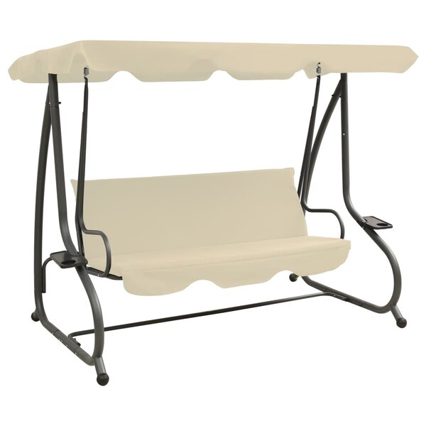 vidaXL Balancelle d'extérieur avec auvent Blanc sable