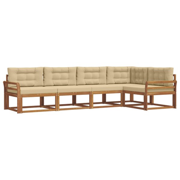 vidaXL Ensemble de canapés d'extérieur 5 pc Naturel et Beige