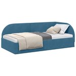 vidaXL Cadre de lit d'angle avec tête de lit Bleu 100 cm x 200 cm