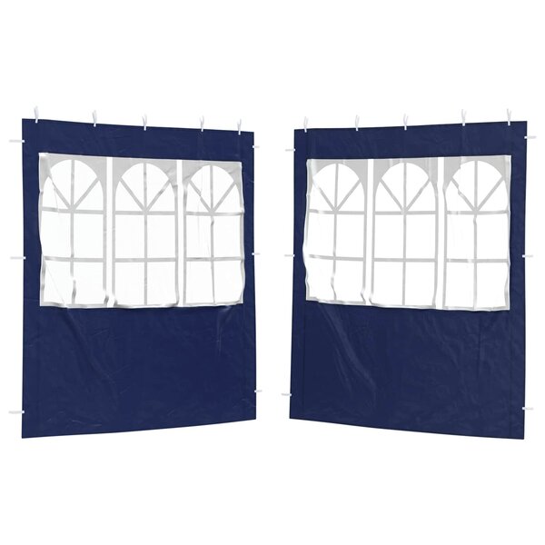 vidaXL Mur de tente de fête 2 pièces 200 x 195 cm Bleu PE et acier