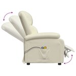vidaXL Fauteuil de massage électrique Blanc Similicuir