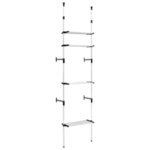 vidaXL Système de garde-robe télescopique avec étagères Aluminium