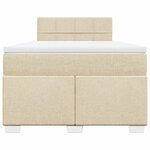 vidaXL Sommier à lattes de lit avec matelas crème 120x190 cm tissu