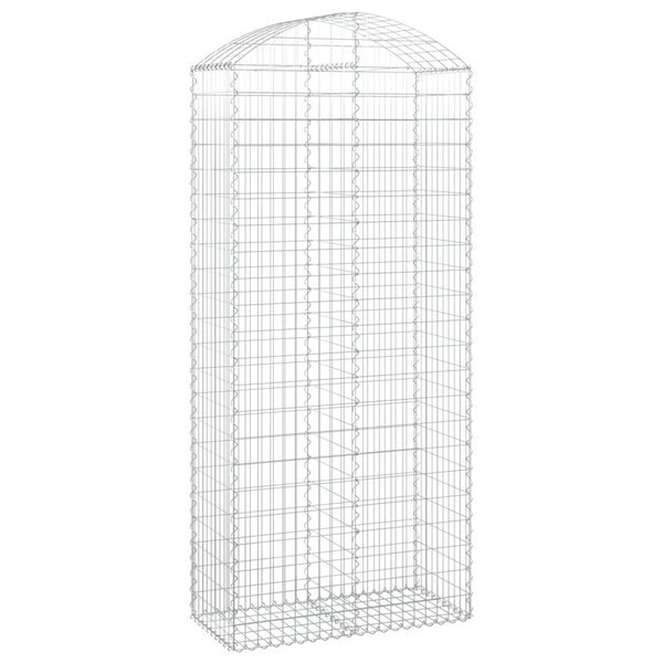 vidaXL Panier de gabions arqué 100x50x220/240 cm Fer galvanisé