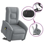 vidaXL Fauteuil de massage inclinable Gris clair Tissu