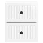 vidaXL Cabinet de chevet mural Blanc brillant 33 x 34 5 x 40 cm