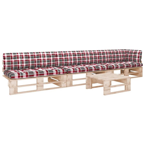 vidaXL Salon de jardin palette 4Pièces avec coussins bois de pin imprégné