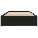 vidaXL Cadre de lit noir 90x200 cm bois d'ingénierie et métal
