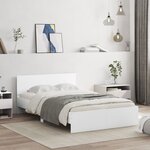 vidaXL Cadre de lit avec LED sans matelas blanc 135x190 cm