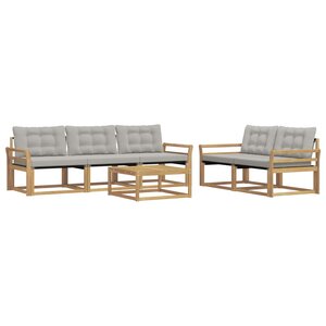 vidaXL Ensemble de canapés d'extérieur 6 pc Blanc et gris clair