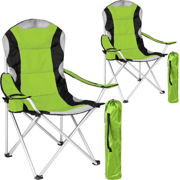 Tectake Lot de 2 chaises pliantes avec rembourrage - vert