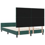 vidaXL Lit à ressorts avec tête de lit Vert foncé 140 x 200 cm Velours
