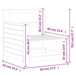 vidaXL Canapé de jardin accoudoir blanc 69x62x70 5 cm bois pin massif