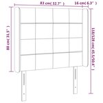 vidaXL Tête de lit à LED Gris foncé 83x16x118/128 cm Tissu