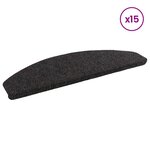 vidaXL Tapis d'escalier auto-adhésifs 15 Pièces Noir 80 x 28 x 3 5 cm