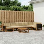 vidaXL Ensemble de canapés d'extérieur 7 Pièces Naturel et Beige