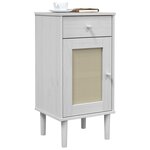 vidaXL Table de chevet SENJA aspect de rotin blanc bois de pin massif