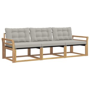 vidaXL Ensemble de canapés d'extérieur 3 pc Blanc et gris clair