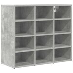 vidaXL Cabinet à chaussures avec étagère Gris béton 77 5 x 30 x 67 cm