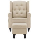 vidaXL Fauteuil de massage avec repose-pied Crème Tissu