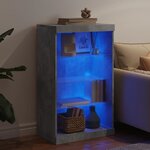 vidaXL Buffet avec lumières LED gris béton 60 5x37x100 cm