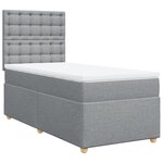vidaXL Sommier à lattes de lit avec matelas gris clair 80x200 cm tissu