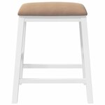 vidaXL Chaises de bar avec coussins 2 Pièces blanc bois massif d'hévéa