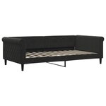 vidaXL Lit de jour avec gigogne et tiroirs noir 100x200 cm velours