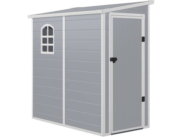 Abri de jardin adossé "Arkansas" - 2.12 m² - 111 x 191 x 194 cm - Gris