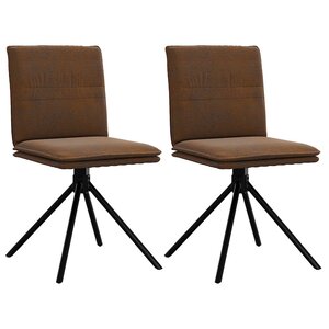 vidaXL Chaise à manger marron similicuir daim