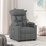 vidaXL Fauteuil inclinable électrique Gris foncé Tissu