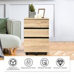 Caisson de bureau rangement bureau sur roulettes 3 tiroir pour feuilles A4 lettre légal dossiers et documents 53 x 39 x 58 cm 20_0005122
