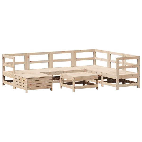 vidaXL Salon de jardin 8 Pièces bois de pin massif