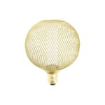 Ampoule déco cage boule doré  culot e27  hologramme  blanc chaud